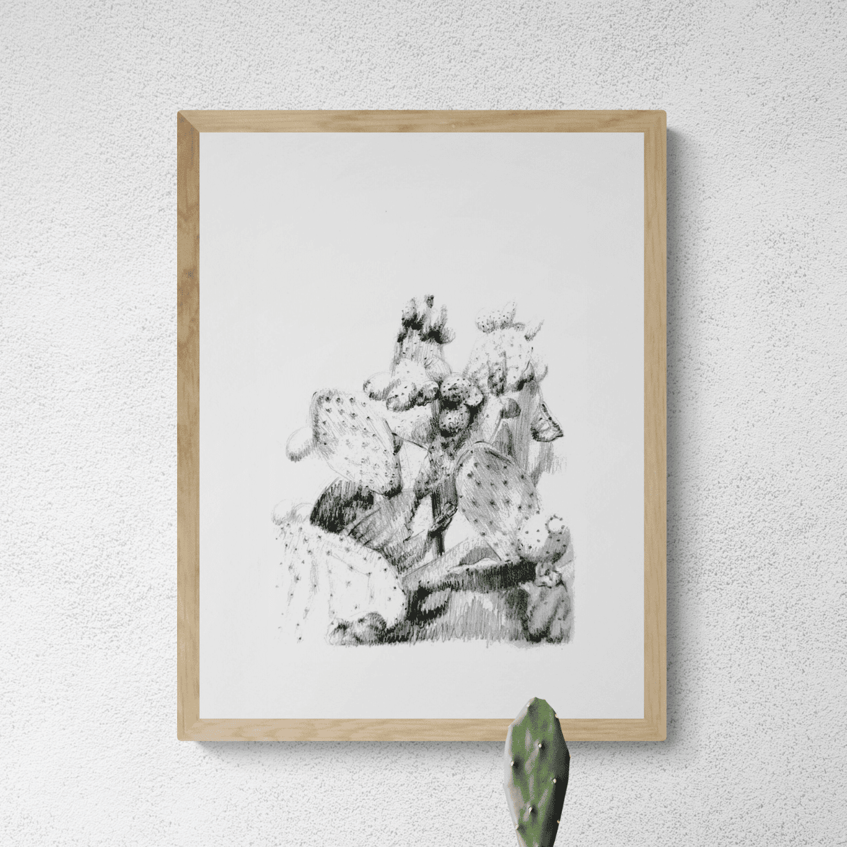 SERIE DI CACTUS 07.2 WOODEN FRAMED POSTER