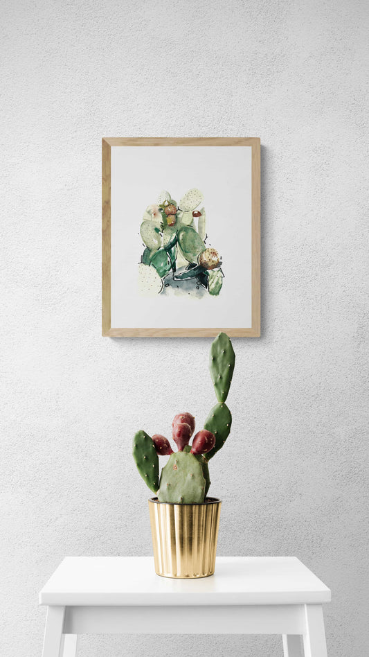 SERIE DI CACTUS 07 WOODEN FRAMED POSTER